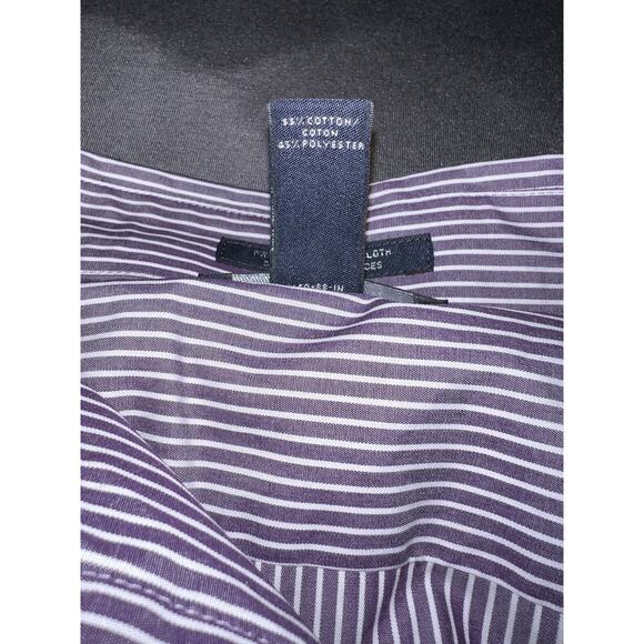 Lands’ End Top Women's Size 18W Purple Stripe Striped Button Up 3/4 Sleeve Shirt - Picture 10 of 11